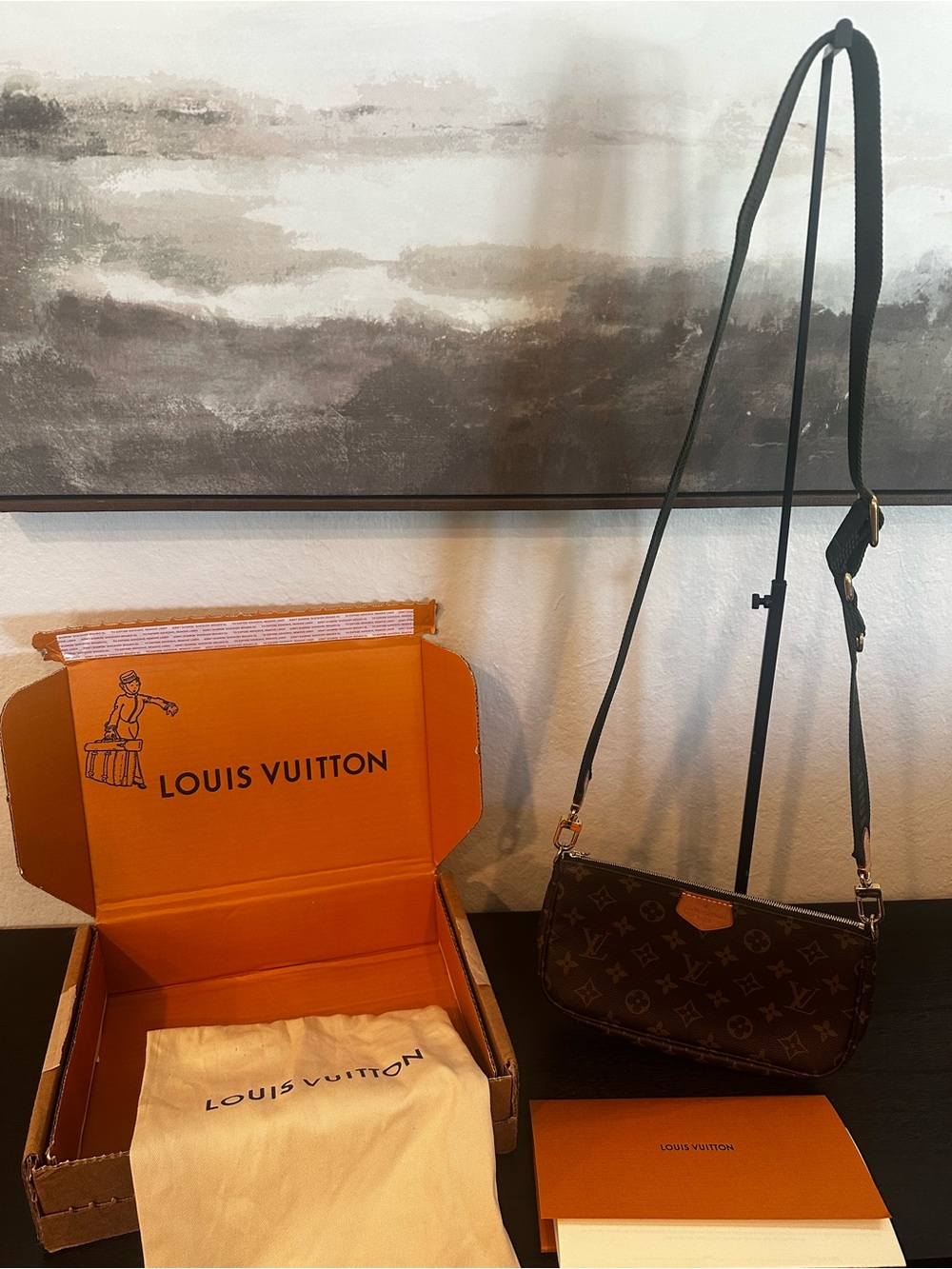 Authentic multipouchette larger bag Louis  Vuitton Monogram with strap